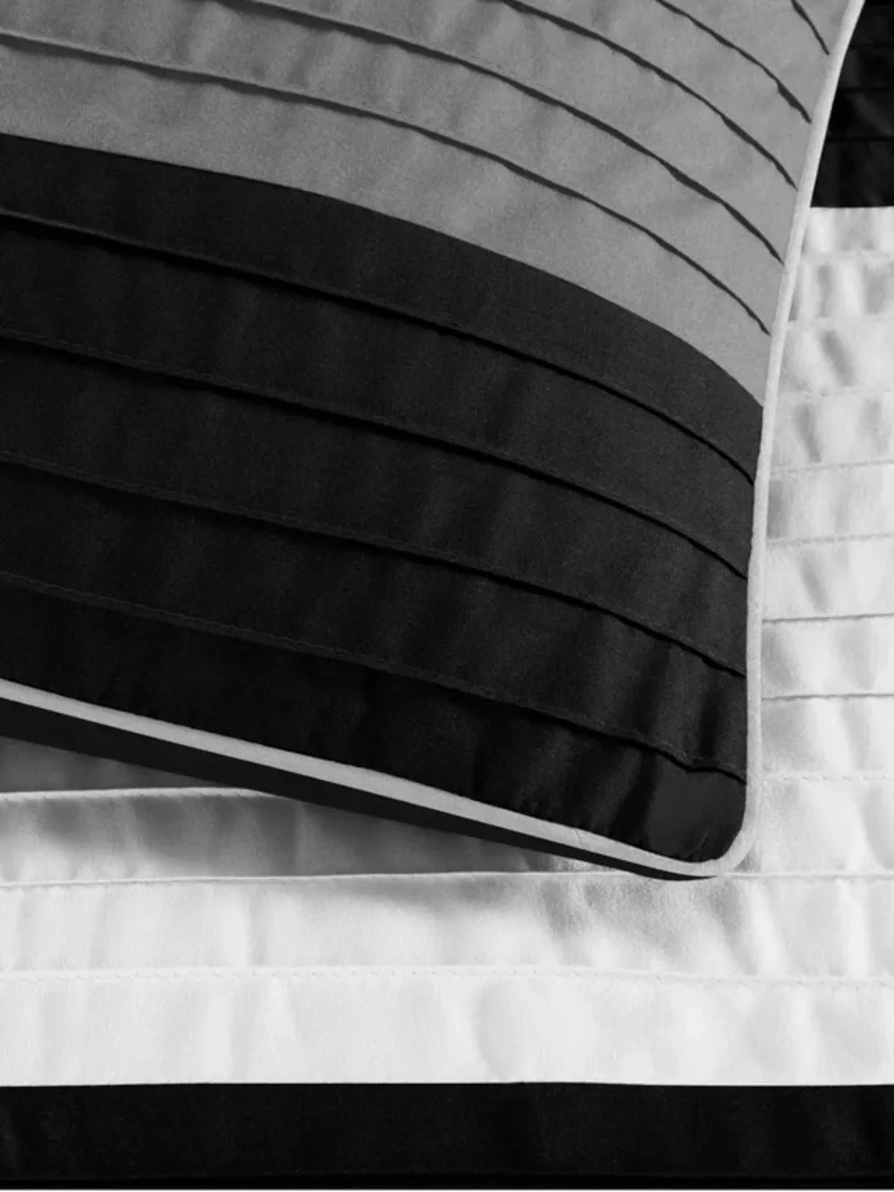 Black & Gray Striped Luxury King 3 piece Comforter Set